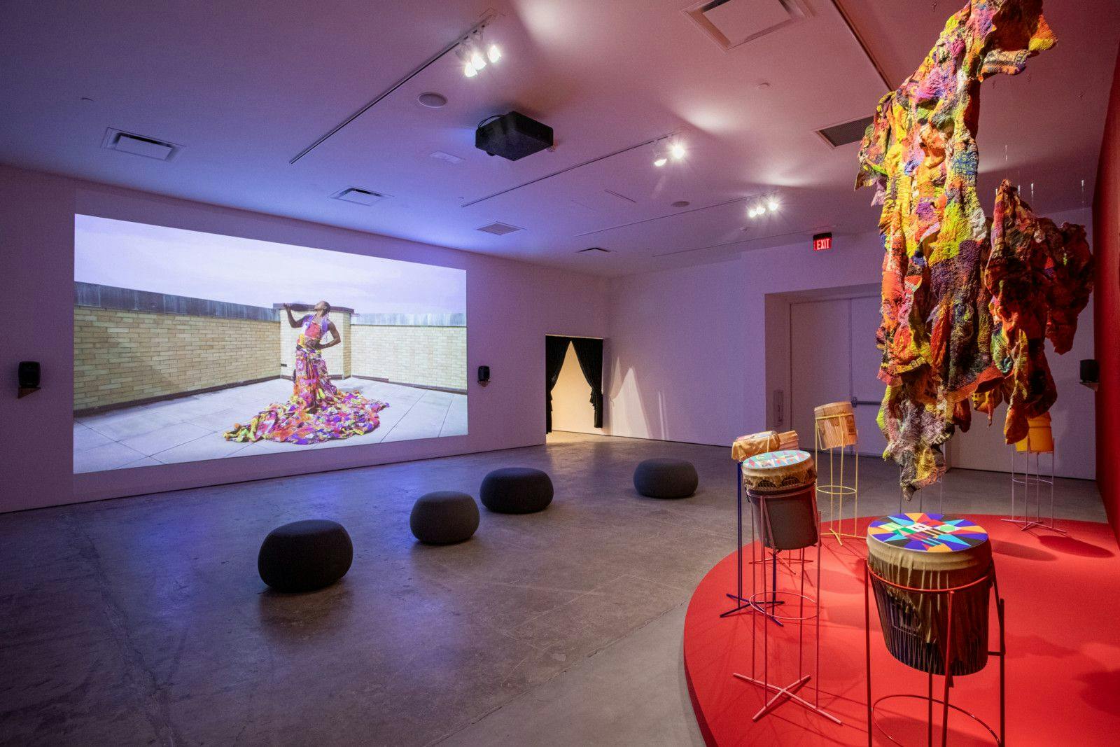Jeffrey Gibson, The Body Electric, 2022    Installation view at SITE Santa Fe, image courtesy of SITE Santa Fe, photo by Shayla Blatchford-12