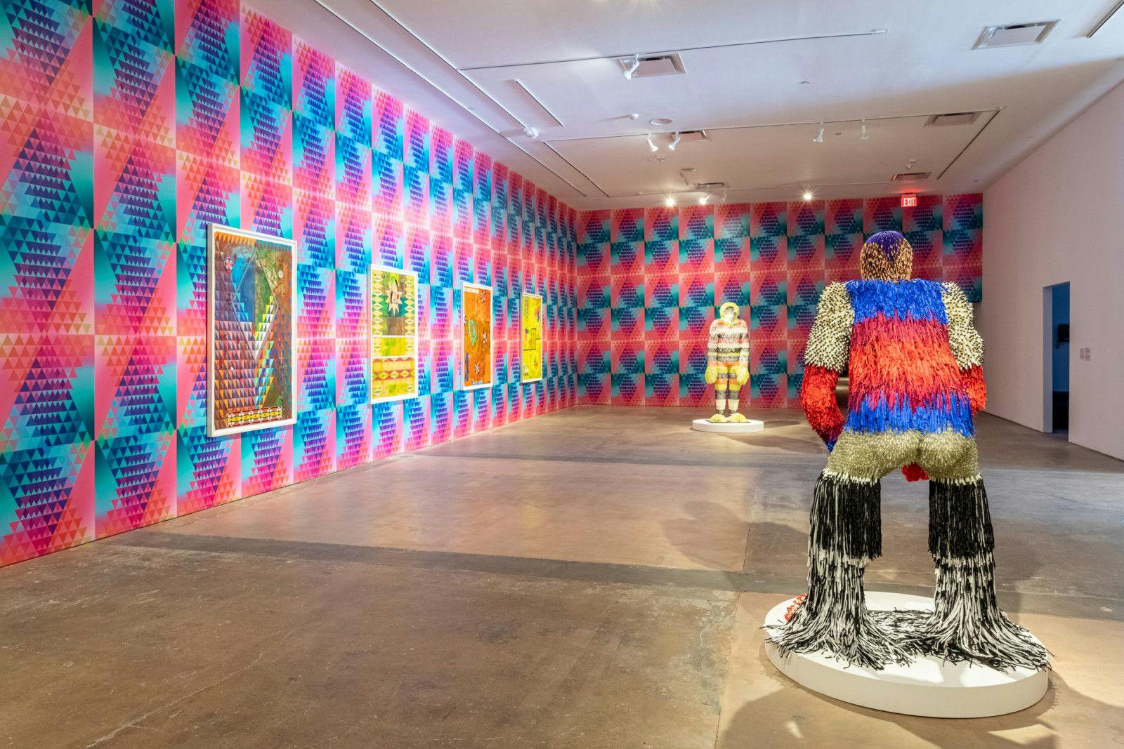 Jeffrey Gibson, The Body Electric, 2022    Installation view at SITE Santa Fe, image courtesy of SITE Santa Fe, photo by Shayla Blatchford-20