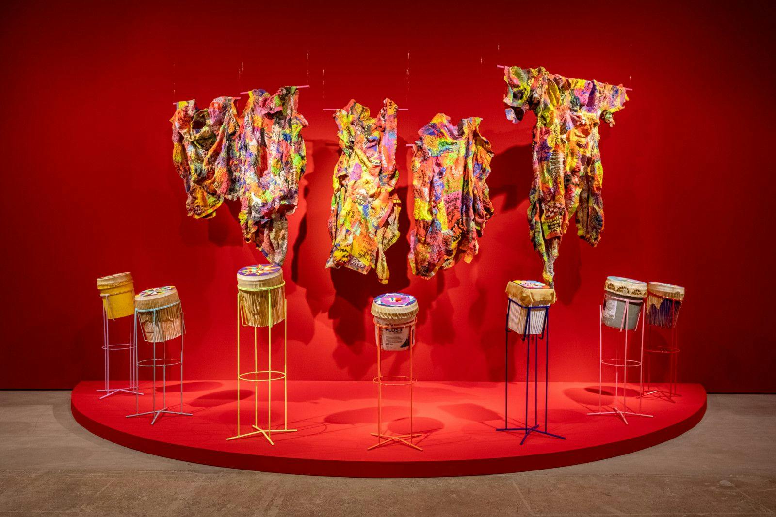 Jeffrey Gibson, The Body Electric, 2022    Installation view at SITE Santa Fe, image courtesy of SITE Santa Fe, photo by Shayla Blatchford-11