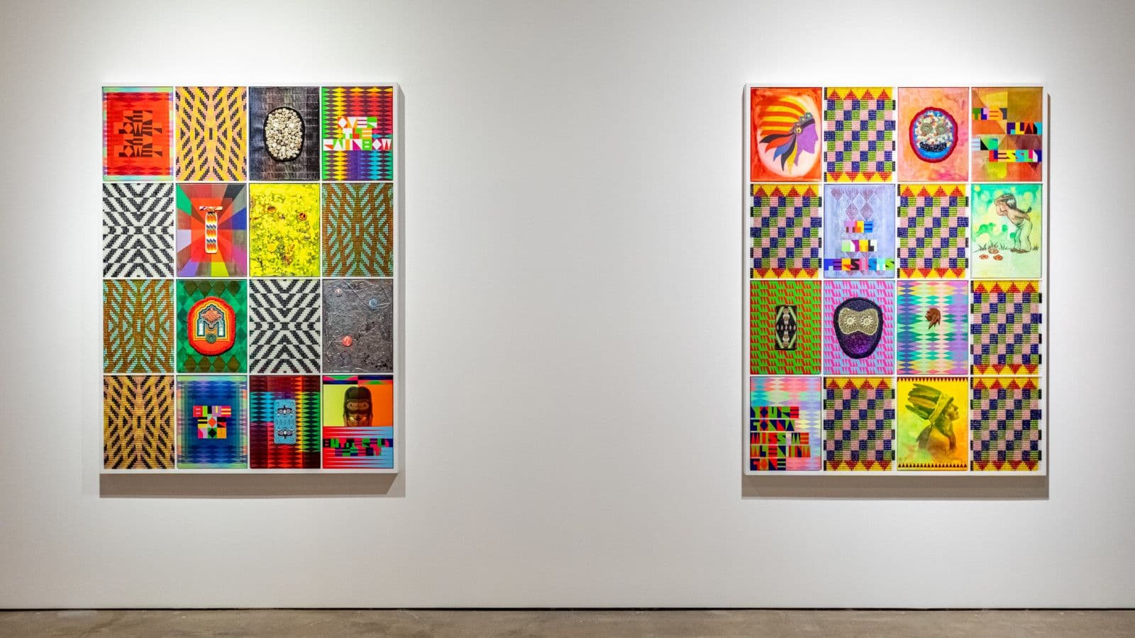 Jeffrey Gibson, The Body Electric, 2022    Installation view at SITE Santa Fe, image courtesy of SITE Santa Fe, photo by Shayla Blatchford